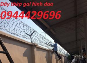 Thi công hàng rào Dây thép gai hình dao ĐK 45cm