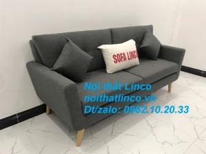 Bộ bàn ghế sofa băng văng dài xám đậm đen giá rẻ Nội thất Linco Sài Gòn SG