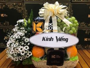 Giỏ quả kèm hoa kính viếng - FSNK234