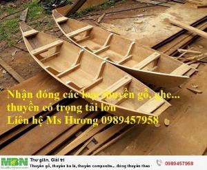 Thuyền ba lá, thuyền composite, thuyền gỗ, Thuyền chèo tay cho 2 người