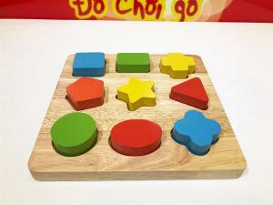 Bảng học nhận 9 hình cơ bản bằng gỗ