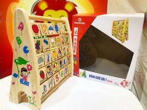 Bảng chữ cái tiếng anh khung xoay bằng gỗ xuất khẩu Nhật