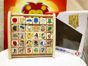 Bảng chữ cái tiếng anh khung xoay bằng gỗ xuất khẩu Nhật