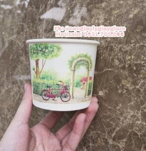 Cốc giấy đựng chè và kem 300ml (có nắp)