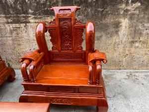 Bộ Bàn ghế tần thuỷ hoàng cột liền yếm liền gỗ hương đá