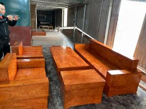 Bộ sofa đối đóng hộp gỗ hương đá