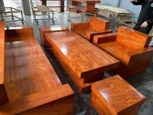 Bộ sofa đối đóng hộp gỗ hương đá