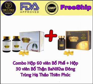 Combo Hộp 60 viên Bổ Phế + Hộp 30 viên Bổ Thận Đông Trùng Hạ Thảo Thiên Phúc BaNiKha