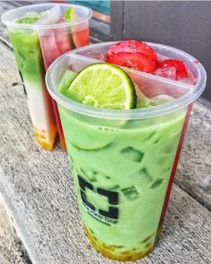 Ly nhựa 2 ngăn đựng trà sữa (50c/nắp dập màng)