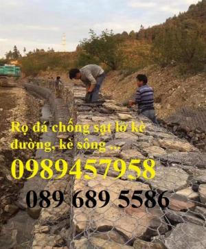 Địa chỉ làm Rọ đá chống sạt lở 2x1x1, 2x1x0,5, Rọ thép kè đường, Rọ thép bọc nhựa 2x1x0,5