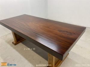Bàn gỗ tự nhiên nguyên khối dài 2m x 88 x 10cm