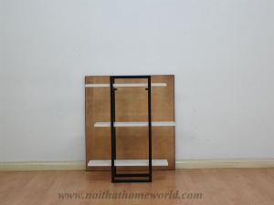 Kệ sắt treo tường 3 tầng nhỏ xinh, vỉ gỗ giá rẻ HCM