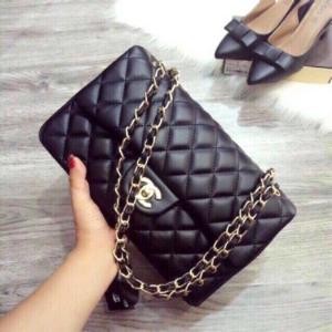 Túi xách nữ clacssic size 26 thêu ông lót đỏ