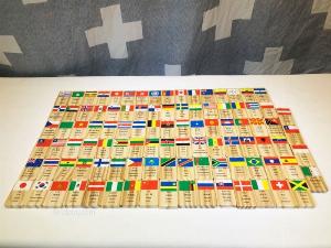 Domino 100 cờ quốc gia bằng gỗ | Domino xếp ngã sáng tạo