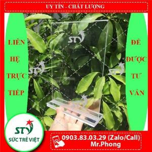 Bảng menu mica A4, mica A4, đế mica để bàn A4, menu mica để bàn A4, kệ mica để bàn A4, menu mica A4