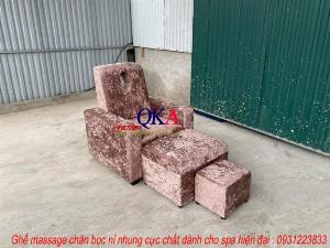 Ghế massage foot spa bọc nỉ nhung bắt mắt