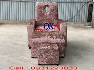 Ghế massage foot spa bọc nỉ nhung bắt mắt