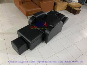 Bộ ghế massage foot bọc nỉ đen huyền bí