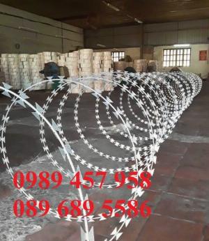 Dây thép gai vòng tròn, Dây gai dao, dây thép gai bùng nhùng đường kính 45cm, 60cm