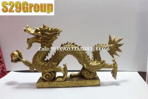 Tượng rồng cầm ngọc bằng đồng phong thủy