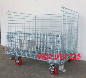 Lồng trữ hàng có bánh xe, lồng sắt mạ kẽm, xe đẩy lồng, sọt trữ hàng, lồng thép đựng hàng, lồng thép có bánh xe, pallet lưới, xe đẩy hàng nặng,lồng trữ hàng