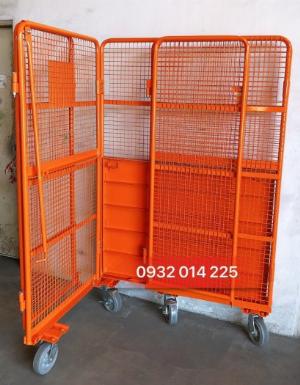 Xe đẩy hàng thành phẩm, xe đẩy hàng lồng lưới ,Xe đẩy hàng dùng trong nhà kho