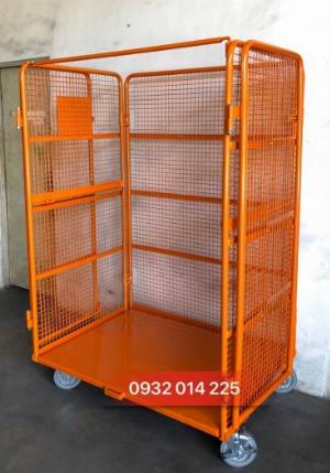 Xe đẩy hàng thành phẩm, xe đẩy hàng lồng lưới ,Xe đẩy hàng dùng trong nhà kho