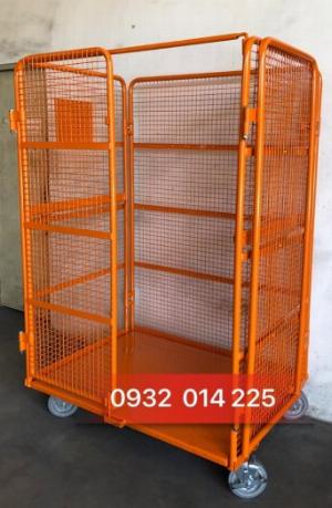 Xe đẩy hàng thành phẩm, xe đẩy hàng lồng lưới ,Xe đẩy hàng dùng trong nhà kho