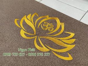 Nệm Ngồi ThIền 70x70cm Cao Cấp Thêu Bông Sen Vàng - Đệm Ngồi Thiền Định