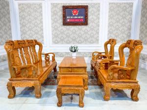 Bộ Bàn Ghế Chạm Đào Vai Cong Víp