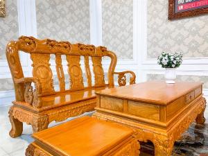 Bộ Bàn Ghế Chạm Đào Vai Cong Víp