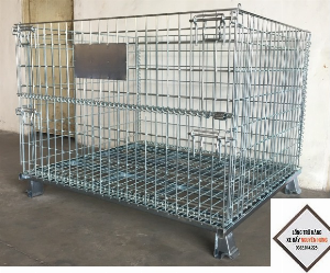 Pallet lưới xếp chồng, Lồng sắt đựng hàng, mesh pallet cages, wire mesh storage boxes