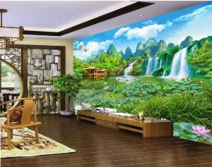 Tranh gạch 3d - gạch tranh 3d phong cảnh thiên nhiên - SKG55