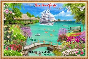 Tranh 3D phong cảnh - gạch tranh