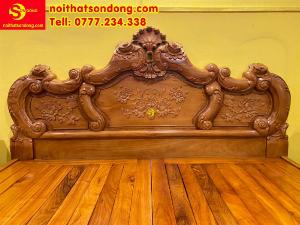 Giường ngủ cổ điển hoa hồng 1,8mx2m