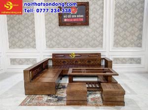 Bộ sofa góc hoa thủy 5 món SFG007