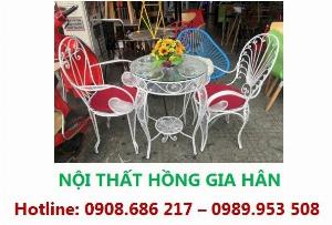 Bộ Bàn Ghế Cafe Hoa Văn Hgh89 Cho Sân Vườn Biệt Thự
