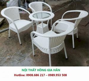 Bàn Ghế Cafe Mây Nhựa Cao Cấp Hgh304