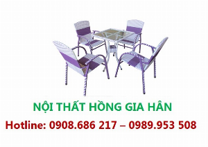 Bộ Bàn Ghế Cafe Mây Nhựa Thanh Lịch Hgh22