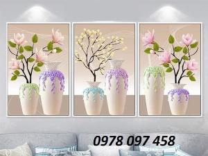 Tranh gạch - tranh bình hoa 3D