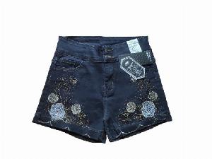 Quần sọt jean nữ đính đá có bigsize