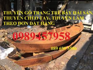 Thuyền gỗ chèo tay 3m, Thuyền gỗ 4m, Thuyền gỗ trang trí, Thuyền gỗ chụp ảnh
