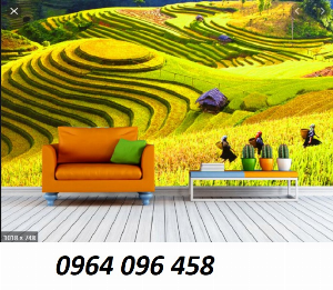Tranh gạch 3d - gạch tranh 3d ruộng bậc thang - MCD3