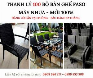 Thanh Lý 100 Bộ Bàn Ghế Faso Mây Nhựa HGH