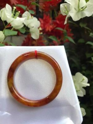 Vòng tay đá cẩm thạch Tứ Quý 50mm bóng đẹp quá Size vòng 50mm x dầy 8mm
