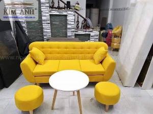 Ghế sofa băng bọc vải cho phòng khách chung cư nhỏ tại bình dương