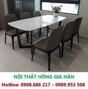 Bộ Bàn Ăn 6 Ghế Bọc Da Sang Trọng HGH