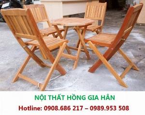 Bàn Ghế Cafe Gỗ Xếp HGH