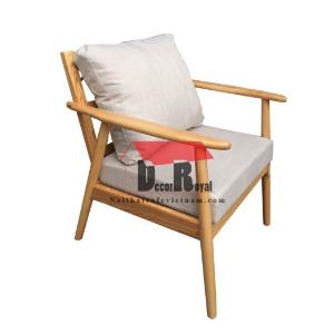 Ghế sofa gỗ ash chân tròn cho quán cafe