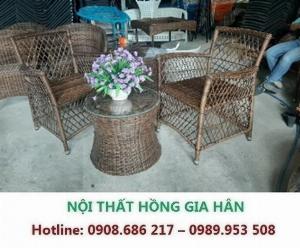 Bộ Bàn 2 Ghế Bành Mây Nhựa Cao Cấp HGH